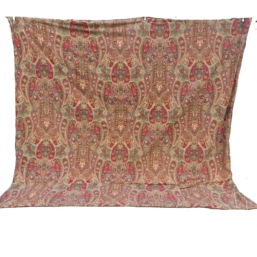POTTERY BARN ROSALIE PAISLEY Full Queen Duvet Cover Red Gold Green Boho 84